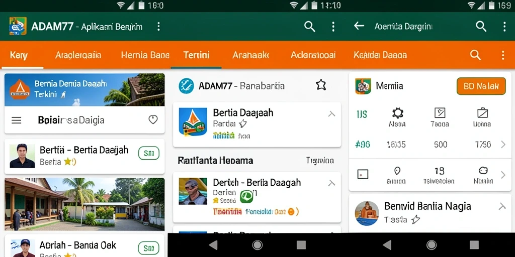 Antarmuka pengguna aplikasi ADAM77 yang informatif dan menarik.