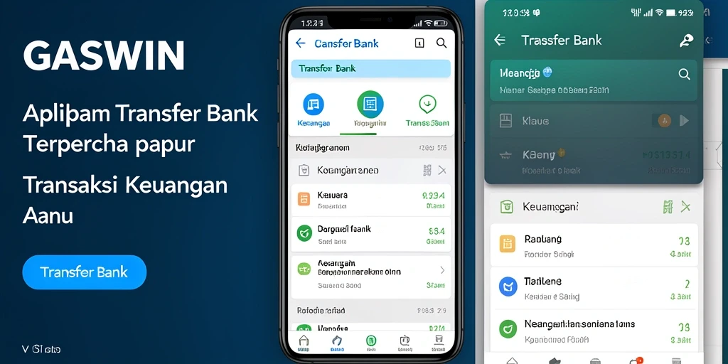 Tampilan antarmuka GASWIN yang sederhana dan fungsional untuk transfer bank.