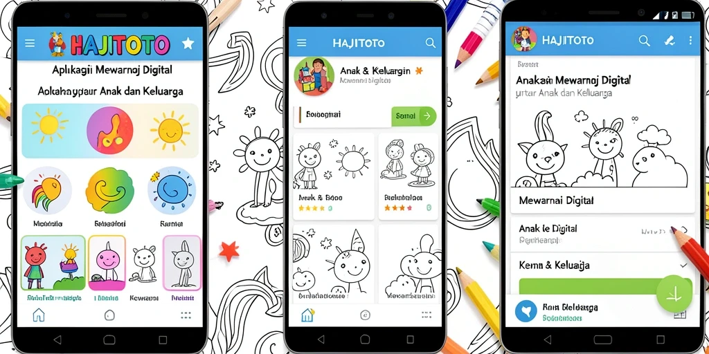 Antarmuka pengguna HAJITOTO yang ramah anak dengan beragam pilihan warna.