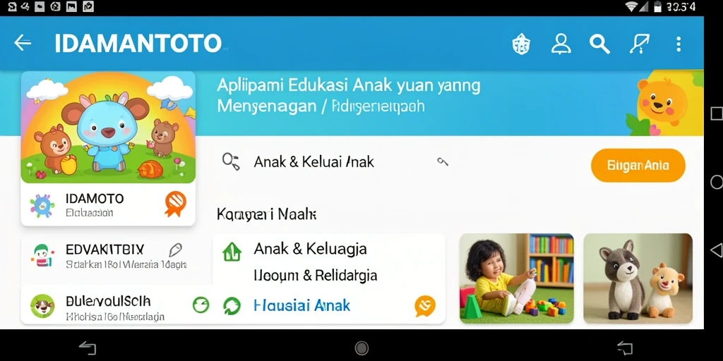 Tampilan menarik aplikasi IDAMANTOTO untuk edukasi anak.