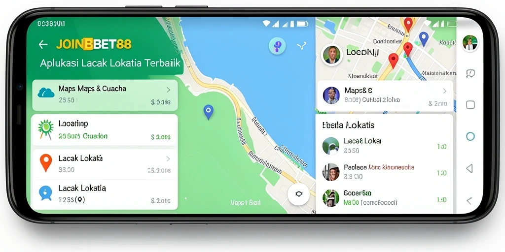 Antarmuka pengguna aplikasi Lacak Lokasi JOINBET88 yang sederhana dan informatif.