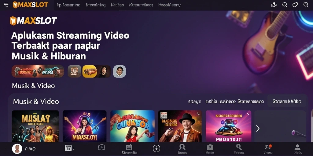 Tampilan antarmuka aplikas MAXSLOT untuk Streaming Video yang menarik.