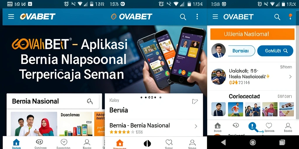 Antarmuka aplikasi OVABET yang menarik dan informatif