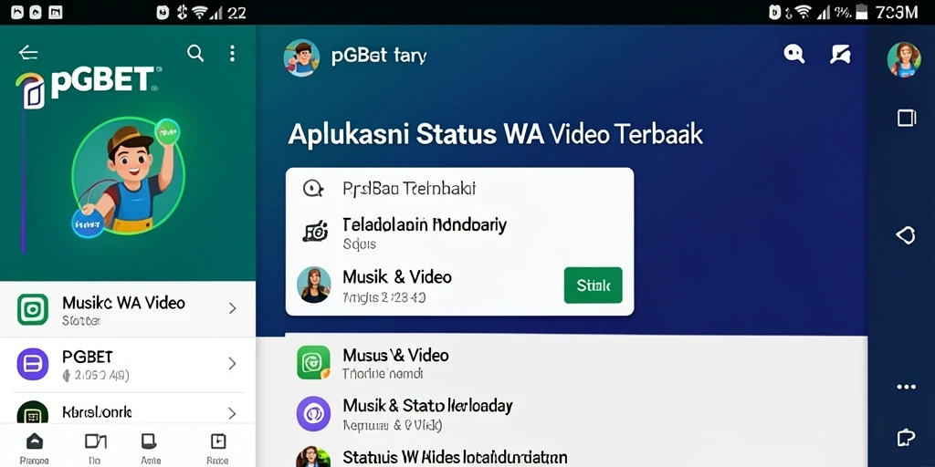 Antarmuka PGBET yang sederhana dan menarik untuk Status WA Video.