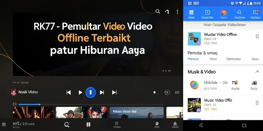 Antarmuka RK77 yang sederhana dan mudah digunakan untuk pemutaran video.