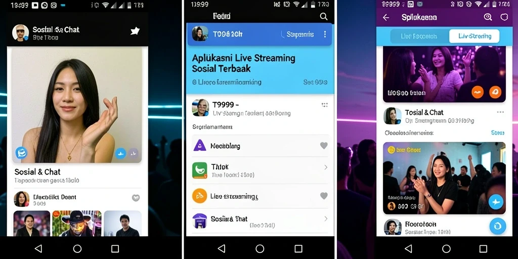 Antarmuka T9999 yang menarik dengan fitur Live Streaming.